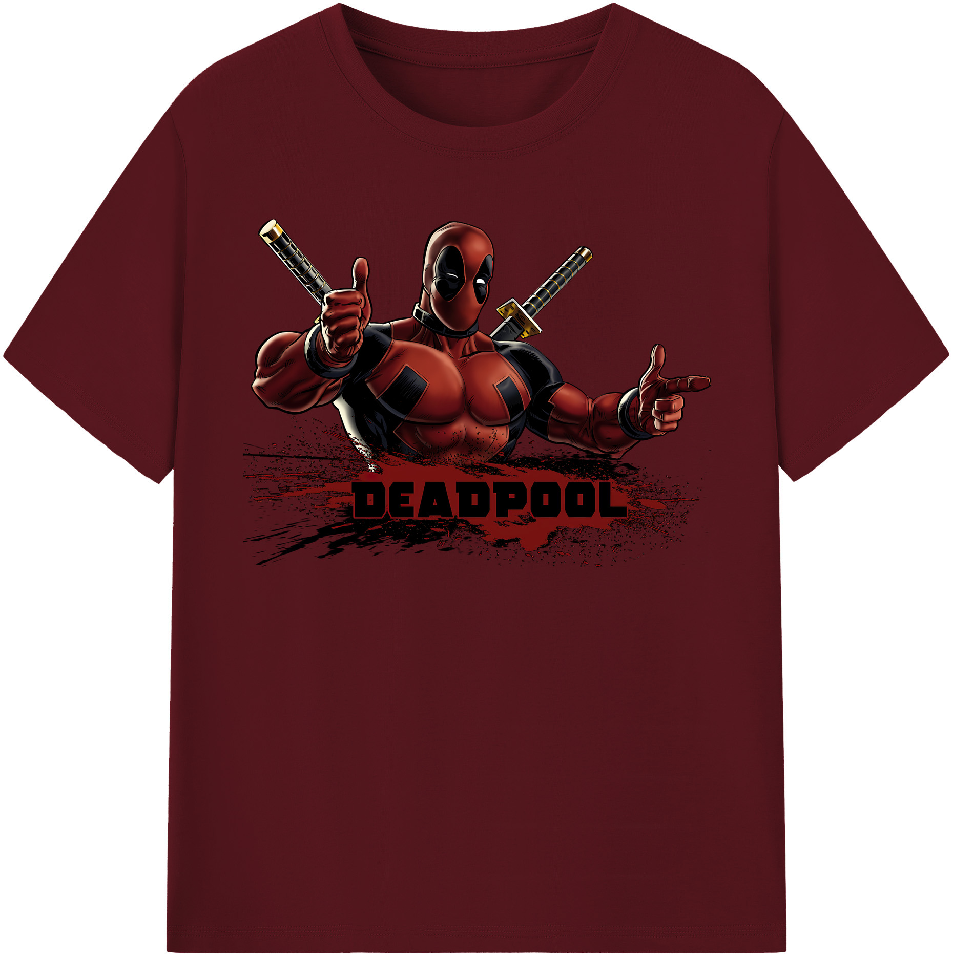 （画像用） Deadpool デッドプール 綿100％半袖Tシャツ（フロントプリント）